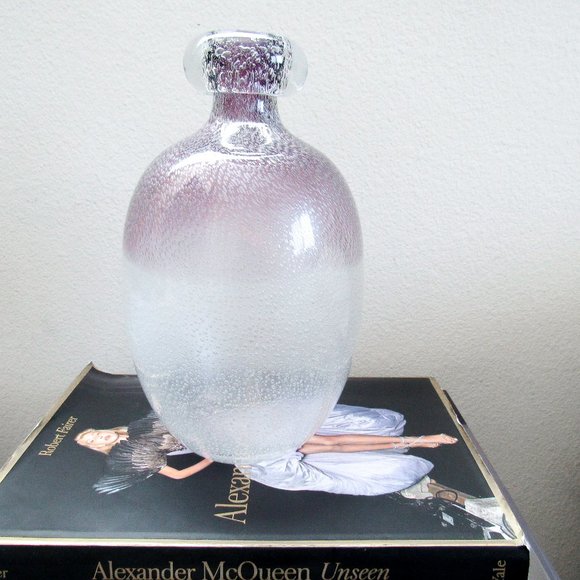 Gorgeous Glass Bubble Vase Decorative Vase Home Accent Large Collectable Art - Picture 1 of 10
